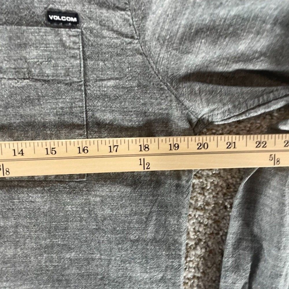 Volcom Shirt Mens Medium Gray Long Sleeve Button Up Casual Classiccore Normcore - Picture 5 of 9